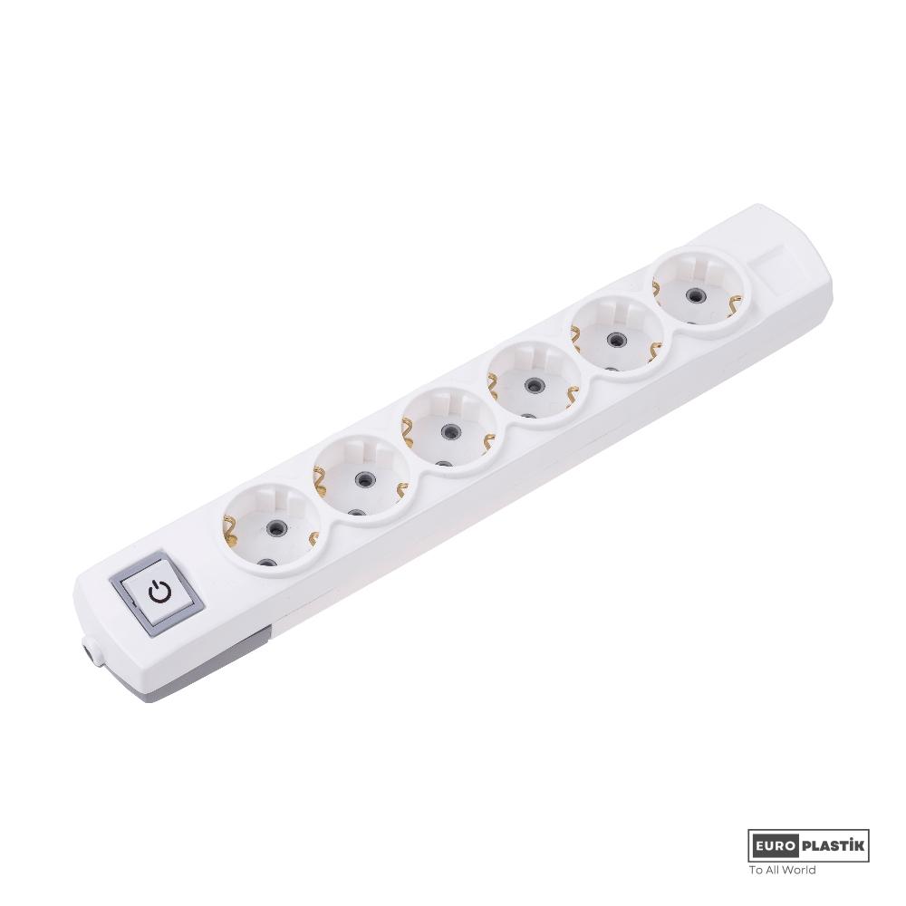 6 Gangs Earthed Group Socket With Switch (No-Cable)