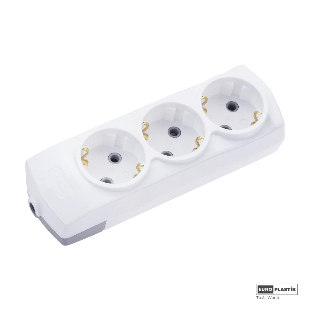 3 Gangs Earthed Group Socket No-Cable