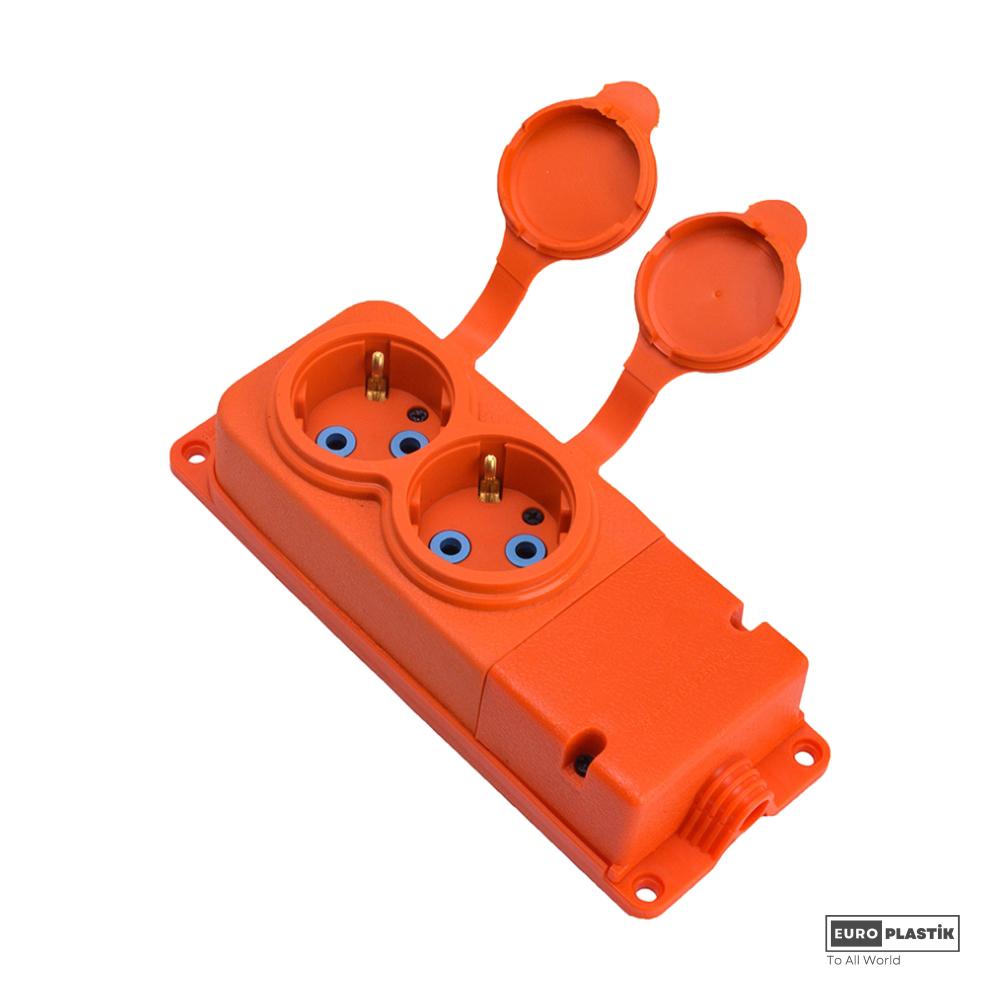 1x16A Monophase Earthed 2 Gangs Socket