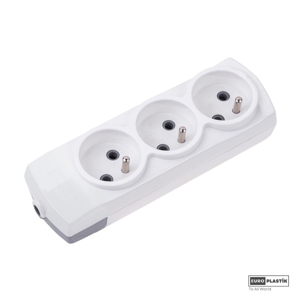 3 Gangs Pin Earthed Group Socket (No-Cable)