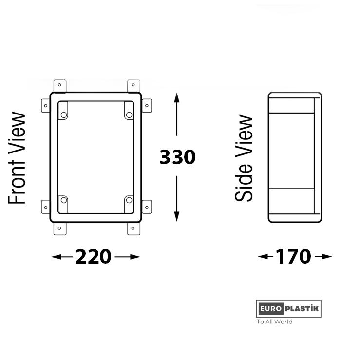220 x 230 x 170 Glassfiber Board