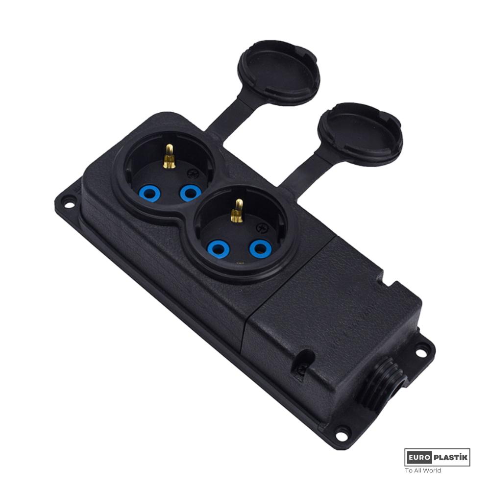 1x16A Monophase Earthed 2 Gangs Socket