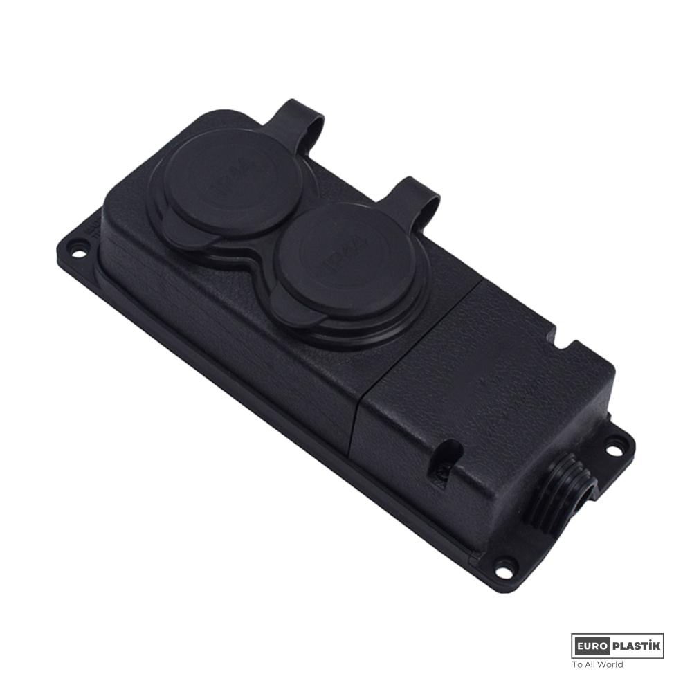 1x16A Monophase Earthed 2 Gangs Socket