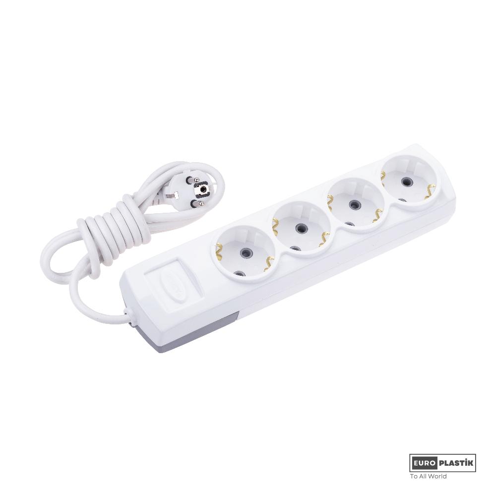 4 Gangs Earthed Group Socket With 1 Meter Cable