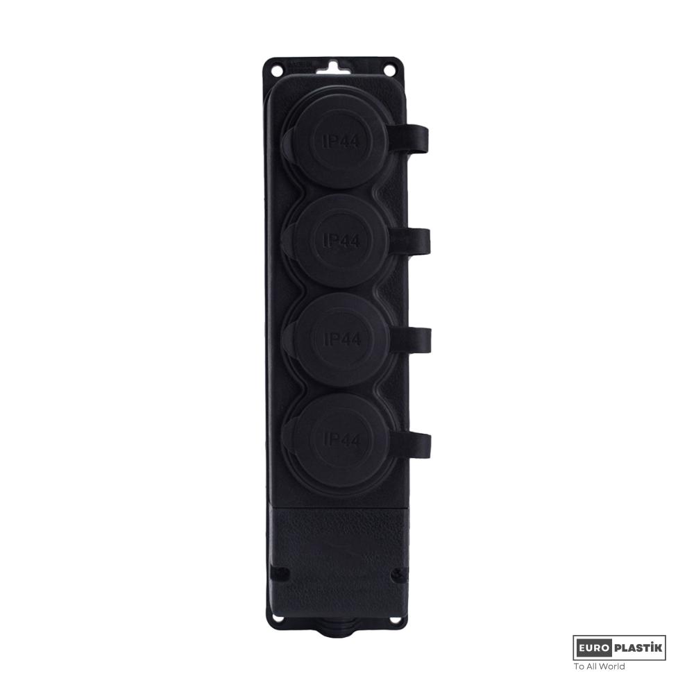 1x16A Monophase Earthed 4 Gangs Socket (French Type)