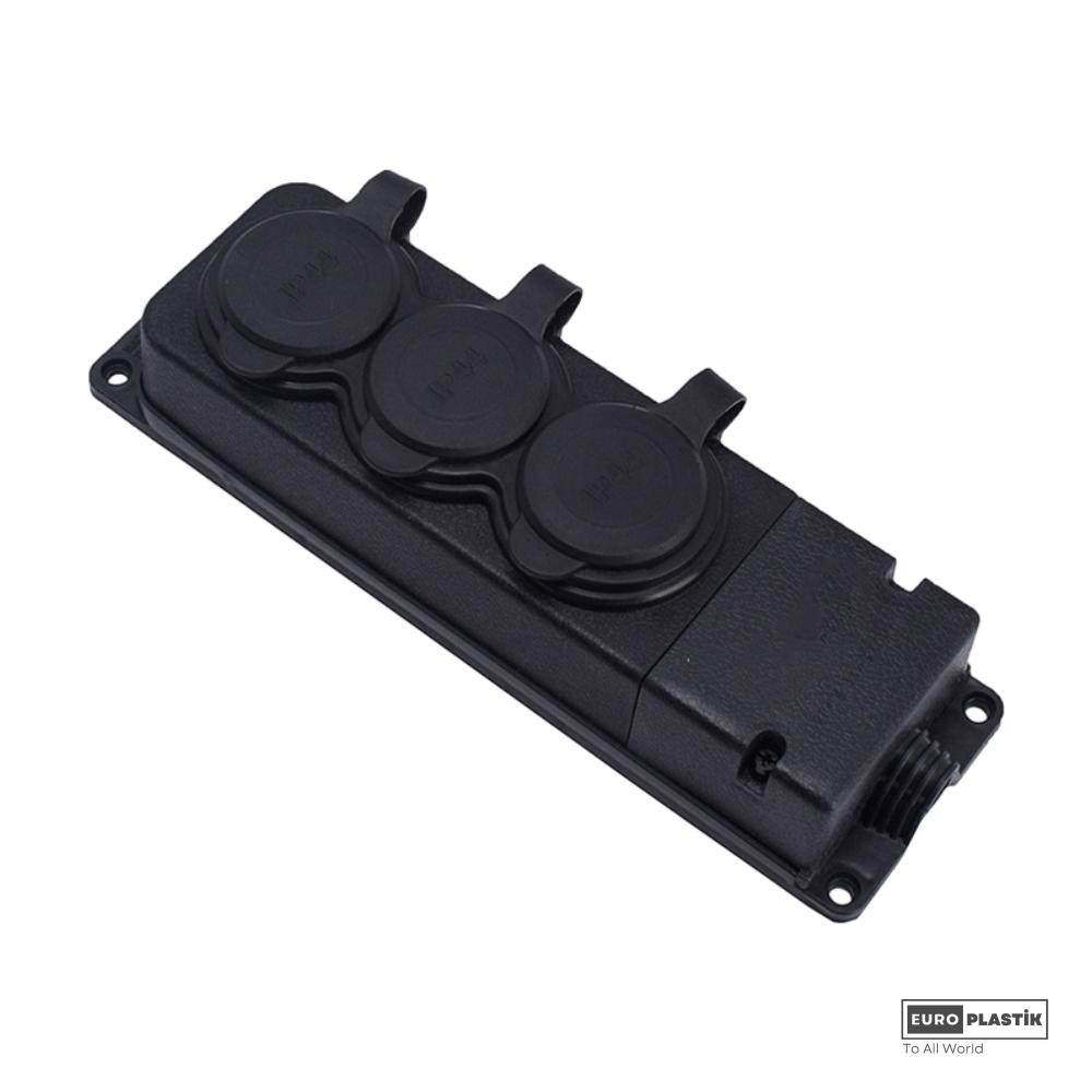 1x16A Monophase Earthed 3 Gangs Socket (French Type)