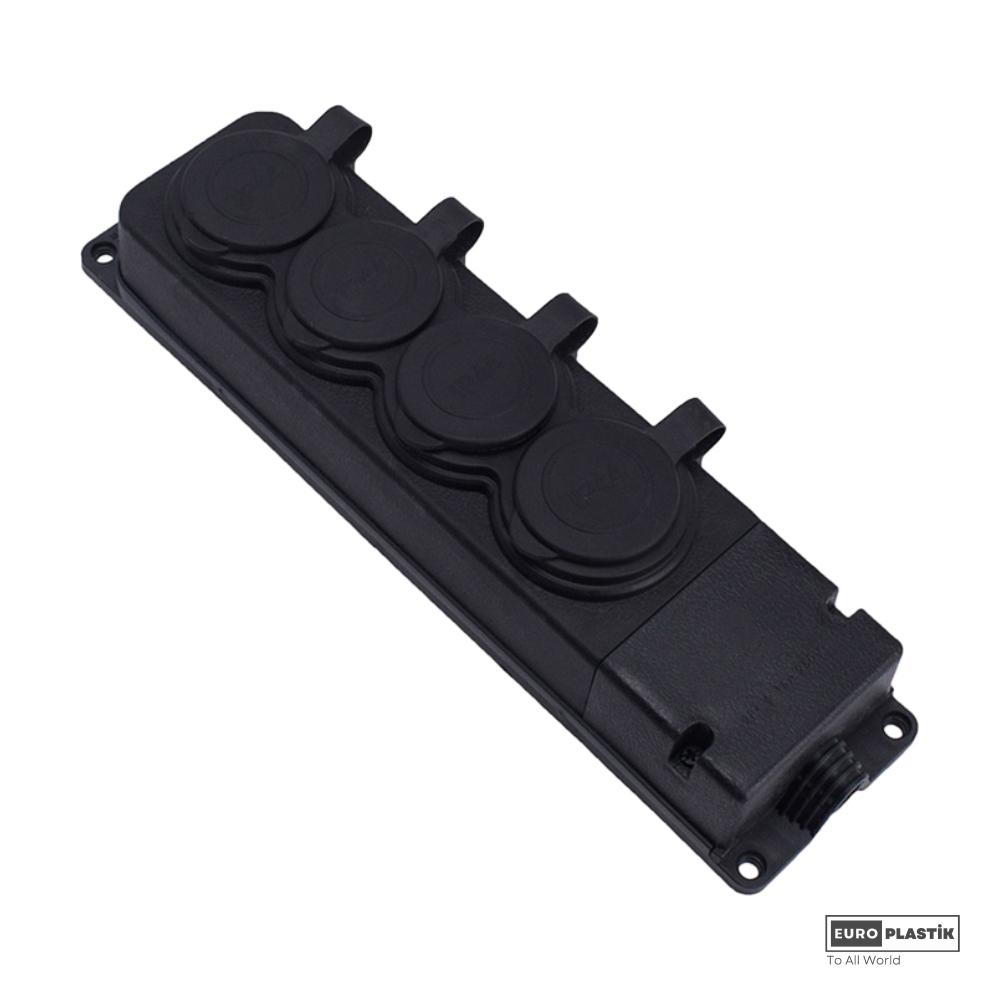 1x16A Monophase Earthed 4 Gangs Socket (French Type)