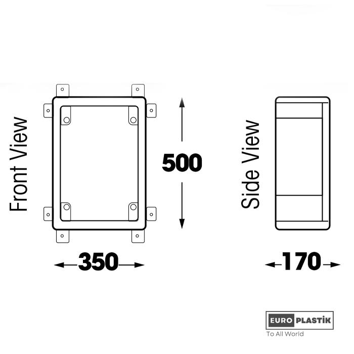 350 x 500 x 170 Glassfiber Board