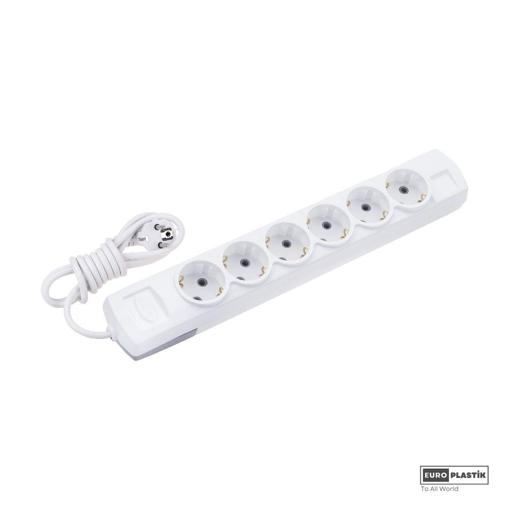 6 Gangs Earthed Group Socket With 5 Meter Cable